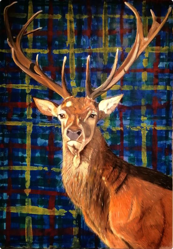 Scottish Stag With Tartan
